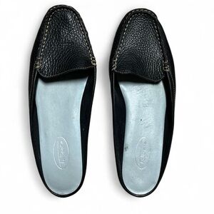Talbots Black Pebbled Leather Slip-On Loafers